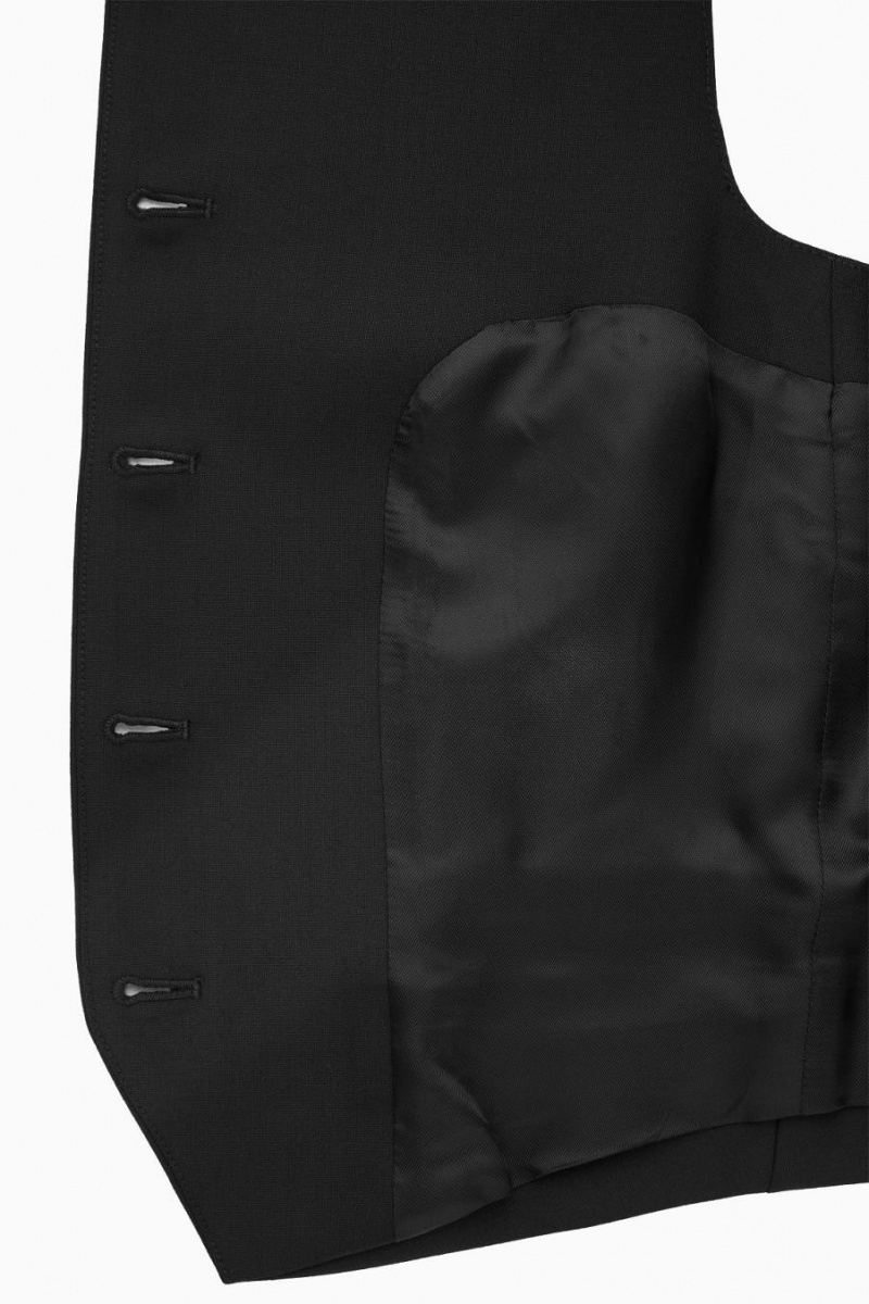 Blazer Dama COS Asymmetric Tailored Lână Negrii | FNJRV-2570