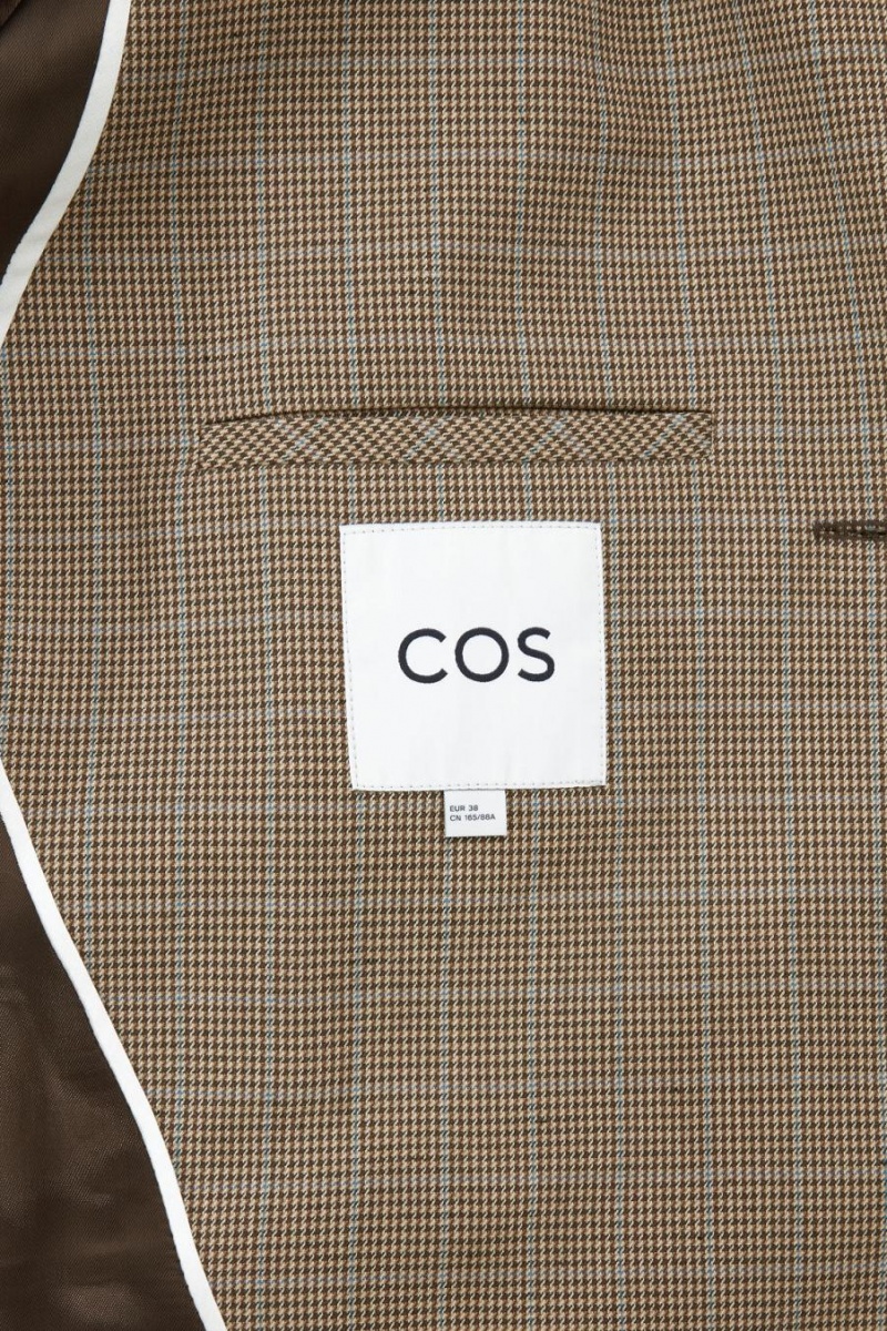 Blazer Dama COS Checked Double-breasted Maro | NHOWG-0685
