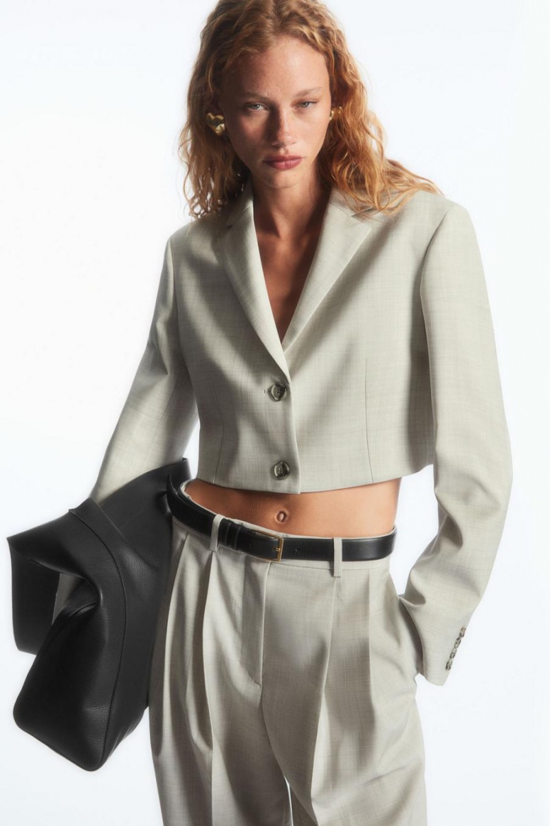 Blazer Dama COS Cropped Lână Gri | HXAIG-7201