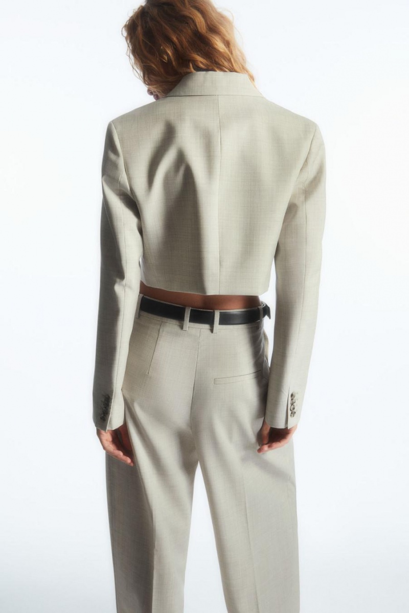 Blazer Dama COS Cropped Lână Gri | HXAIG-7201