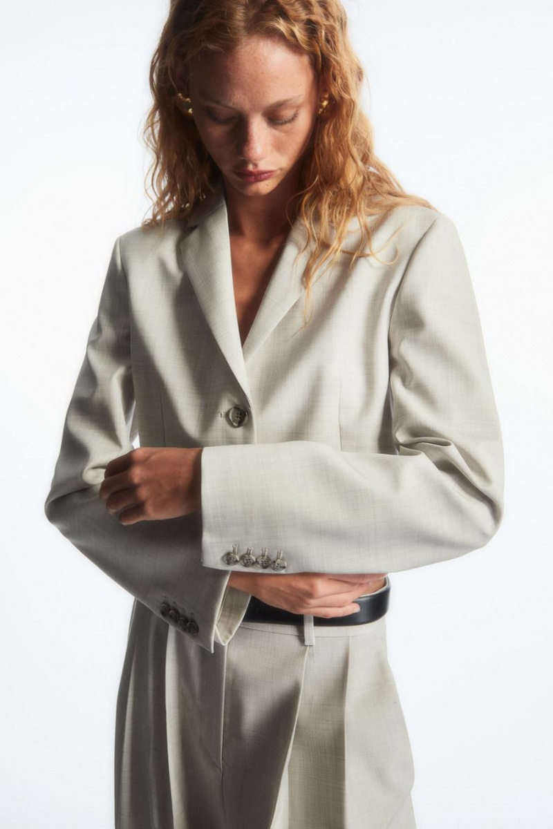 Blazer Dama COS Cropped Lână Gri | HXAIG-7201