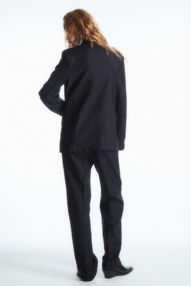 Blazer Dama COS Double-breasted Lână Bleumarin | FEPSN-8201