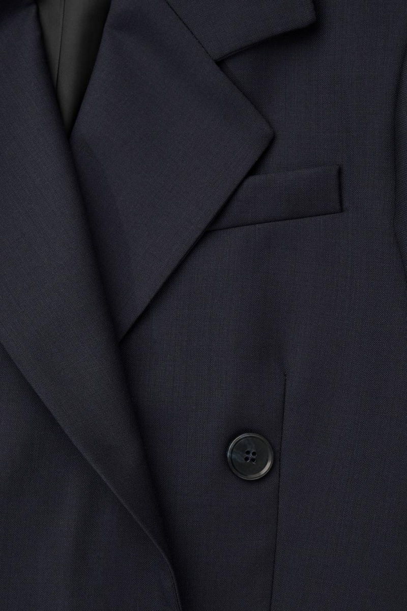 Blazer Dama COS Double-breasted Lână Bleumarin | FEPSN-8201
