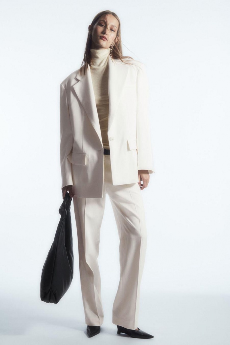 Blazer Dama COS Oversized Crepe Albi | CXNSE-7513