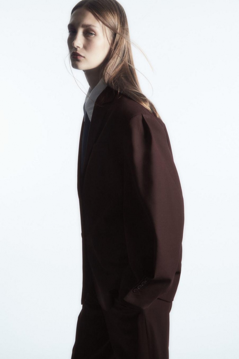 Blazer Dama COS Rounded Lână Maro Inchis | JWKET-8793