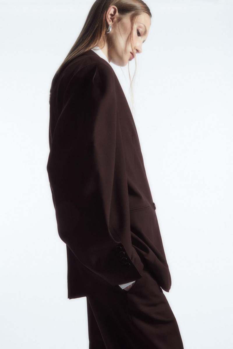 Blazer Dama COS Rounded Lână Maro Inchis | JWKET-8793