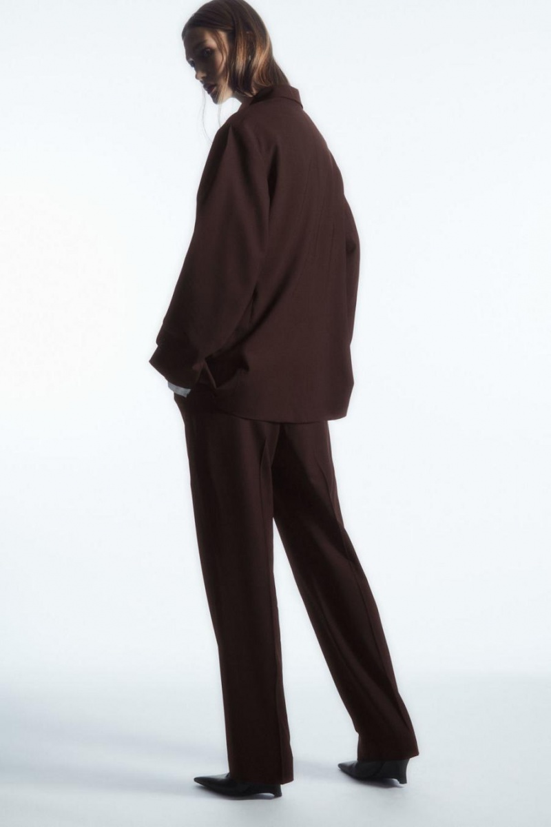 Blazer Dama COS Rounded Lână Maro Inchis | JWKET-8793