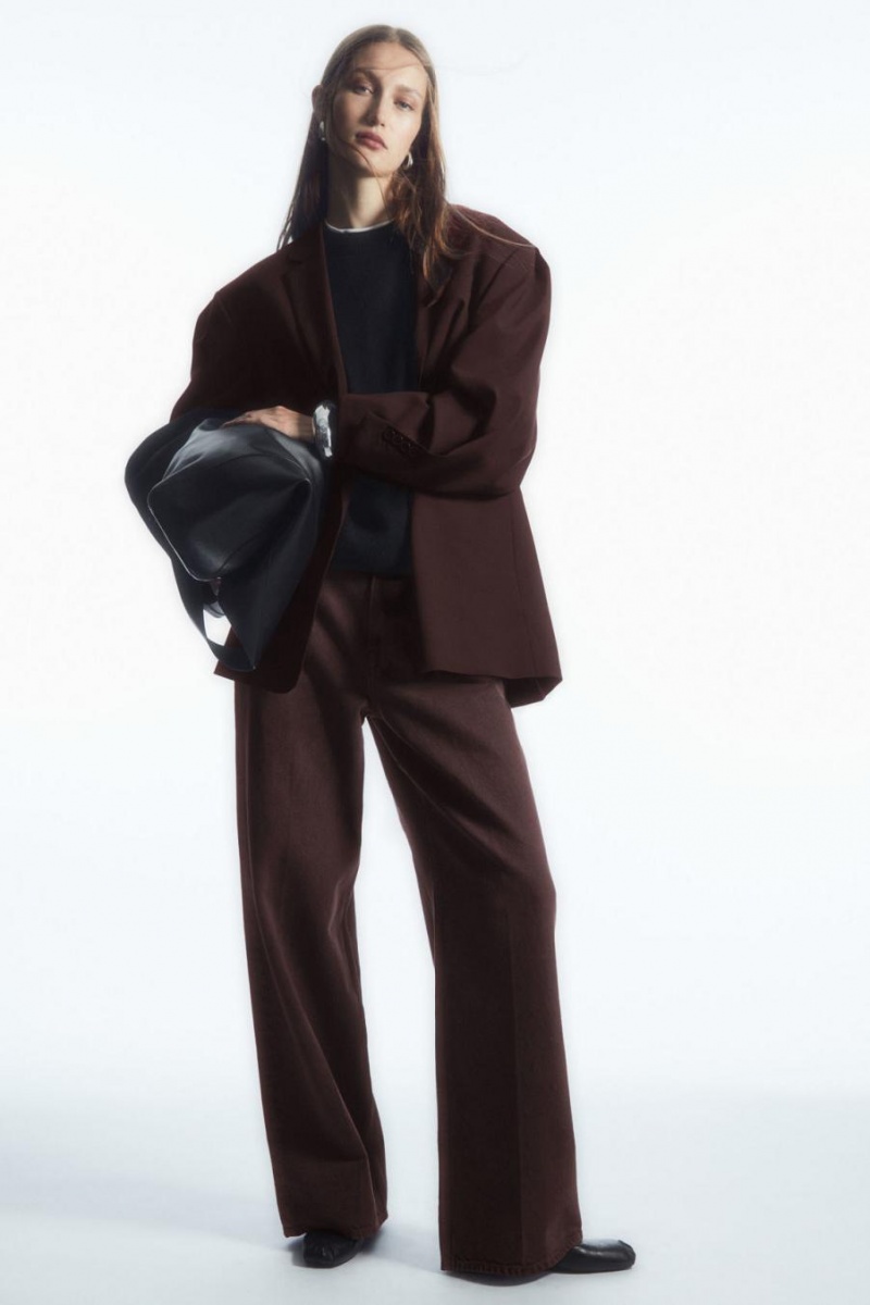 Blazer Dama COS Rounded Lână Maro Inchis | JWKET-8793