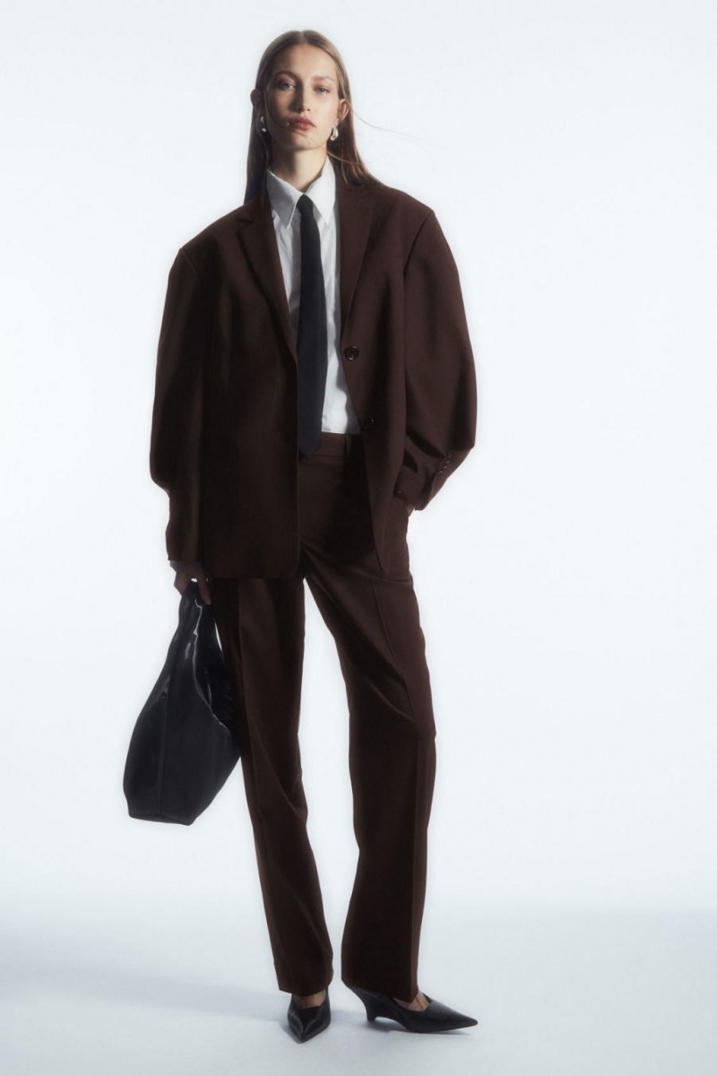 Blazer Dama COS Rounded Lână Maro Inchis | JWKET-8793