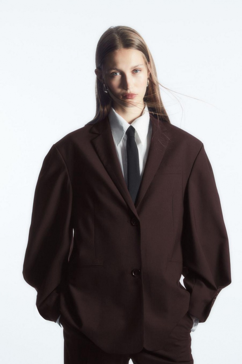 Blazer Dama COS Rounded Lână Maro Inchis | JWKET-8793