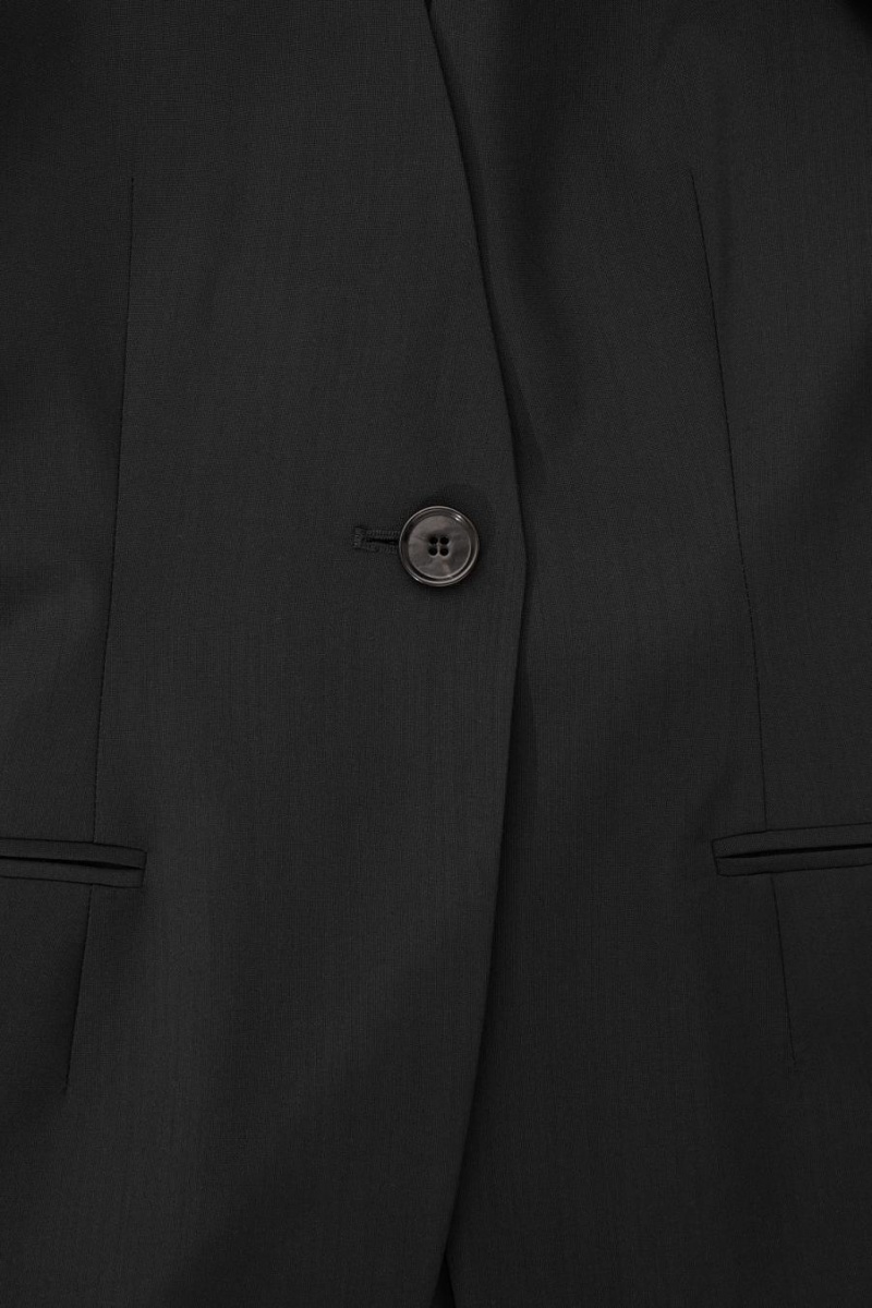 Blazer Dama COS Sculpted Collarless Lână Negrii | NZQAW-4037
