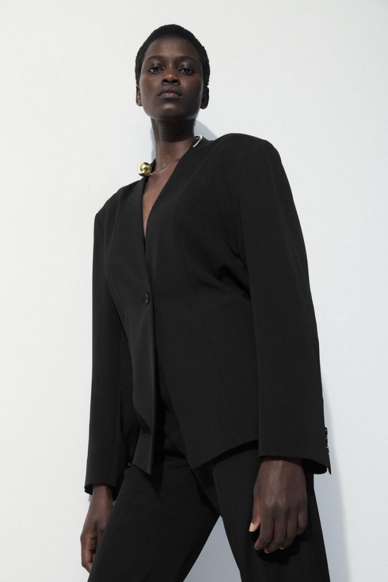 Blazer Dama COS The Draped-waist Negrii | ANPHK-7516