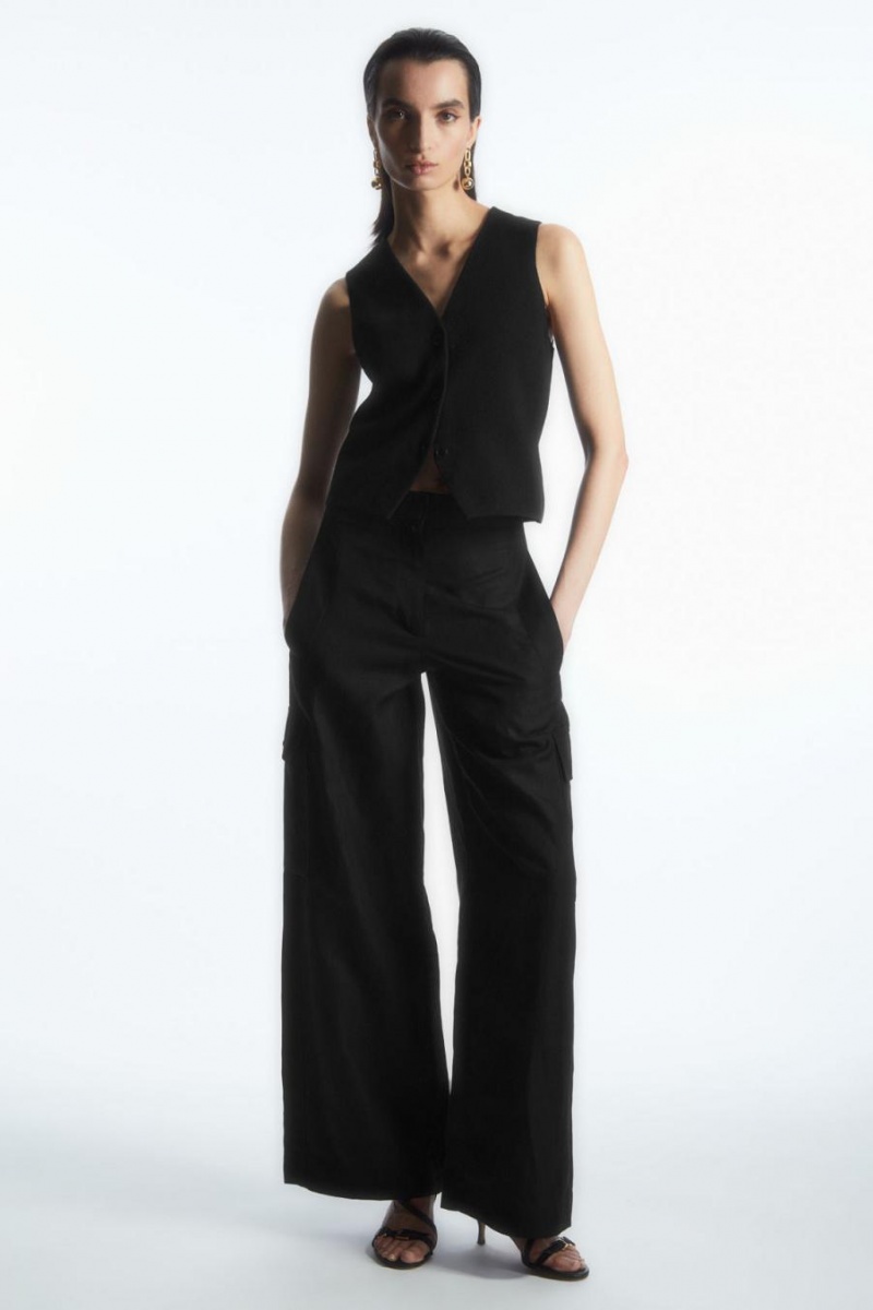 Blazer Dama COS Tricotate Waistcoat Negrii | CSPXQ-8562