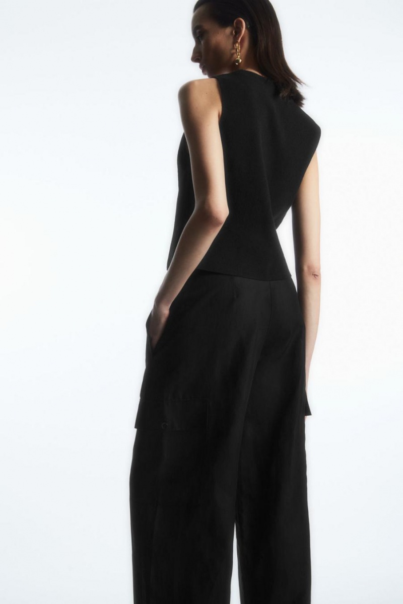 Blazer Dama COS Tricotate Waistcoat Negrii | CSPXQ-8562