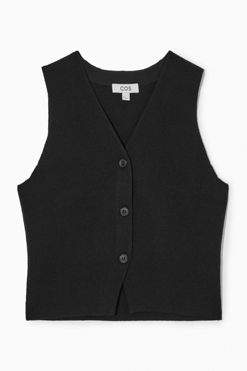 Blazer Dama COS Tricotate Waistcoat Negrii | CSPXQ-8562
