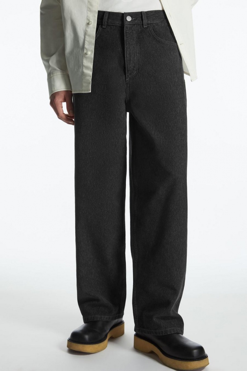 Blugi Barbati COS Relaxed-fit Largi-leg Negrii | HNQDJ-5480