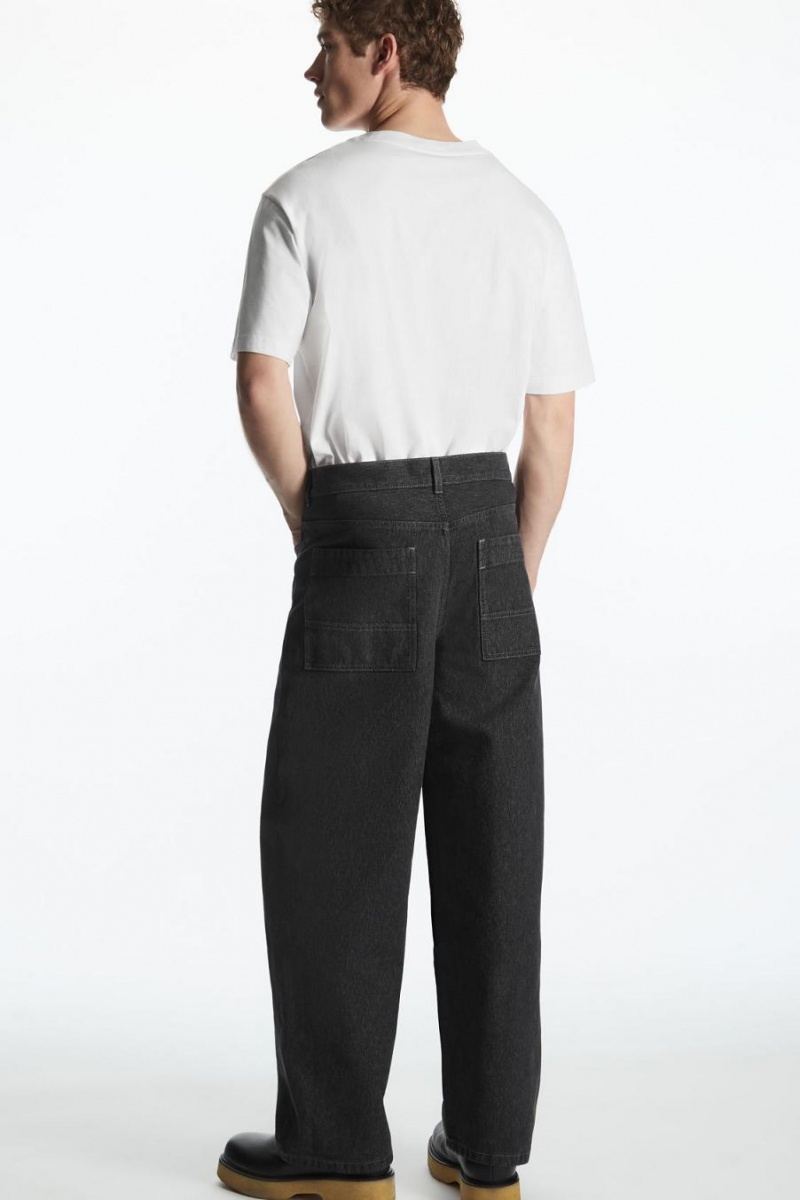 Blugi Barbati COS Relaxed-fit Largi-leg Negrii | HNQDJ-5480