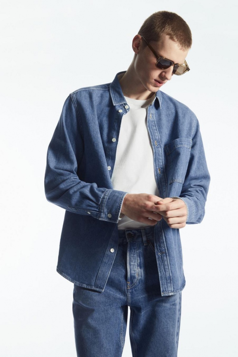 Blugi Barbati COS Skim - Drept Albastri | PLWKH-3148