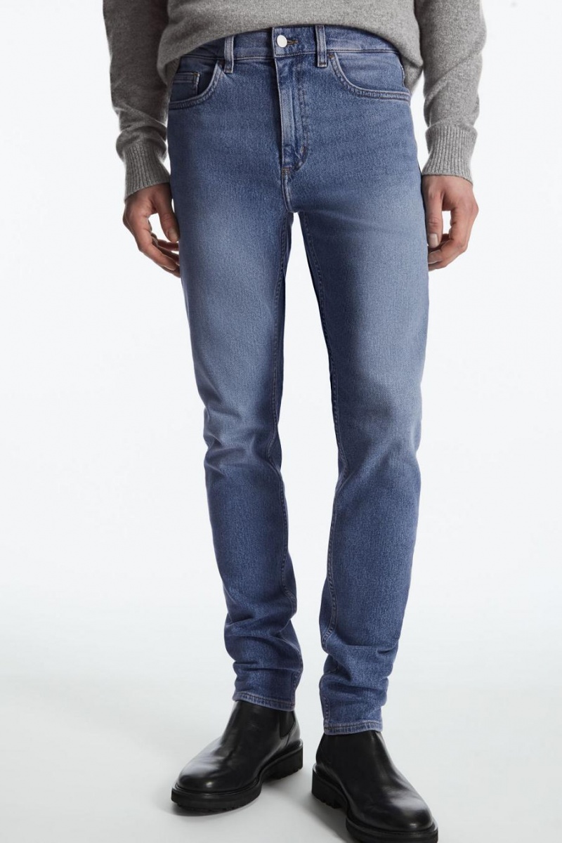 Blugi Barbati COS Slim-fit Recycled-denim Albastri | AZBEK-9635
