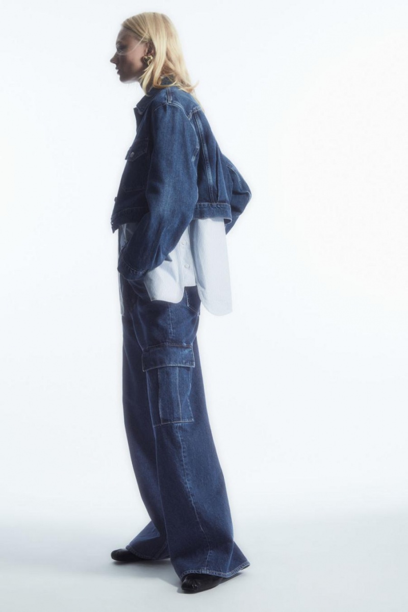 Blugi Dama COS Denim Cargo Albastri | KLYMA-8491