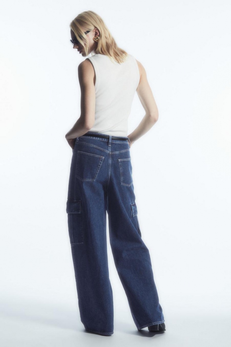 Blugi Dama COS Denim Cargo Albastri | KLYMA-8491