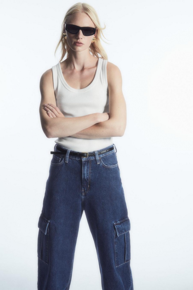 Blugi Dama COS Denim Cargo Albastri | KLYMA-8491