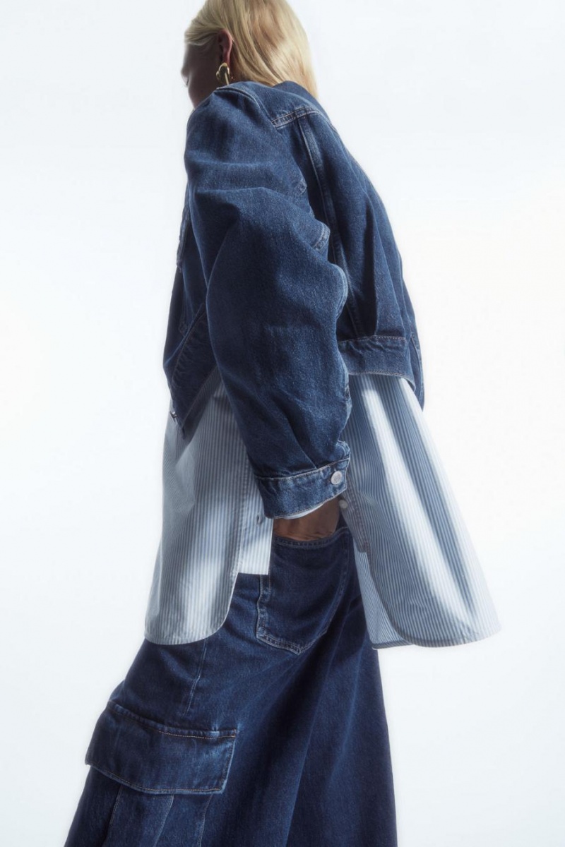 Blugi Dama COS Denim Cargo Albastri | KLYMA-8491