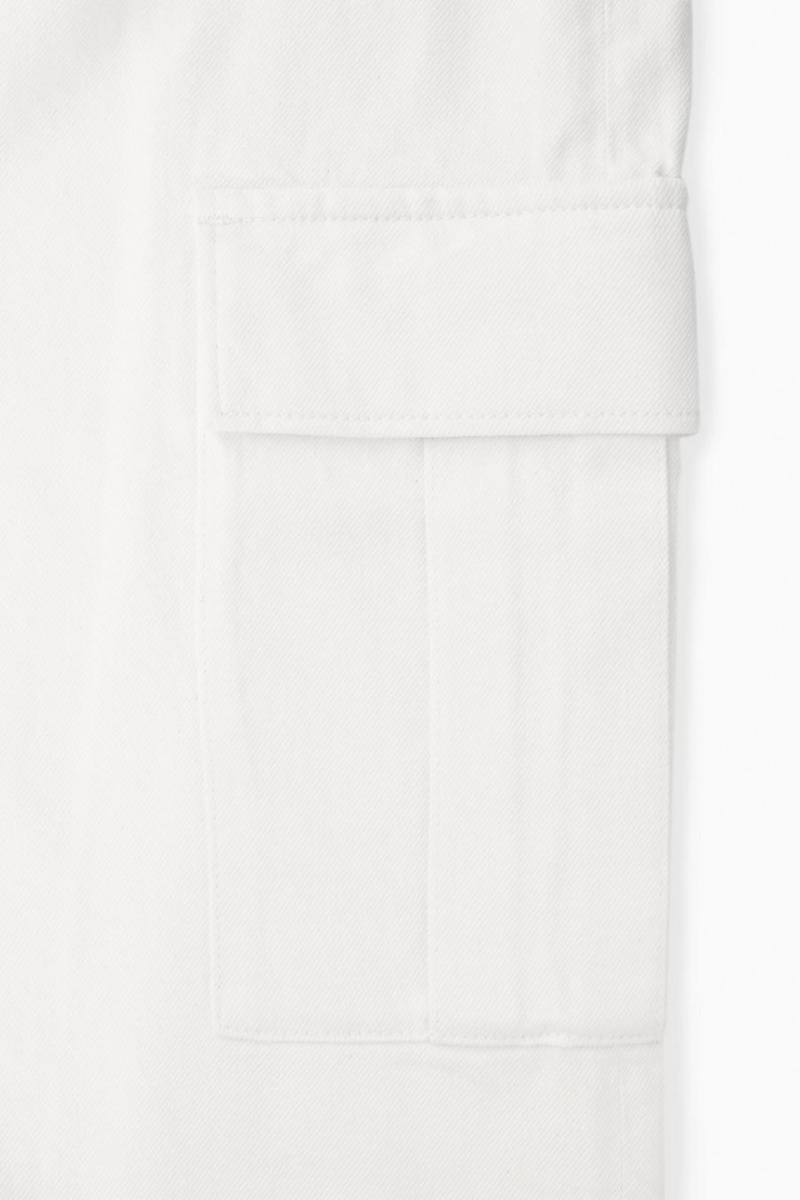 Blugi Dama COS Denim Cargo Albi | FWSMD-1295