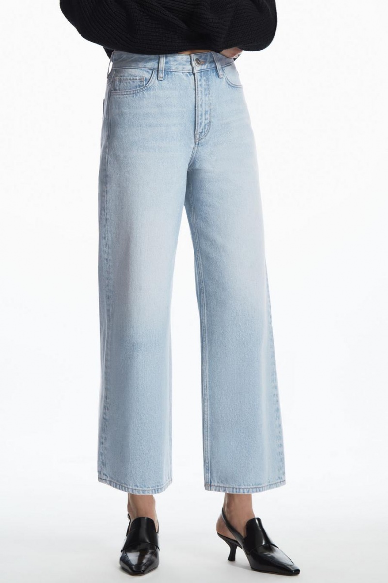 Blugi Dama COS Largi-leg High-rise Ankle-length Albastri | OHSBA-4952