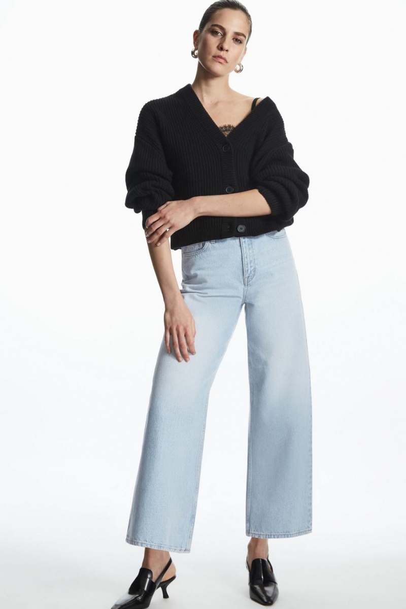 Blugi Dama COS Largi-leg High-rise Ankle-length Albastri | OHSBA-4952