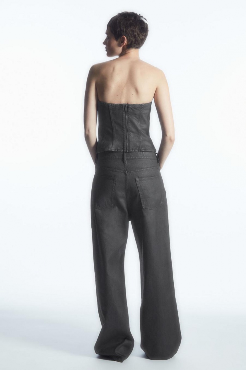 Blugi Dama COS Volume Coated-denim - Largi Negrii | KVRQP-3957