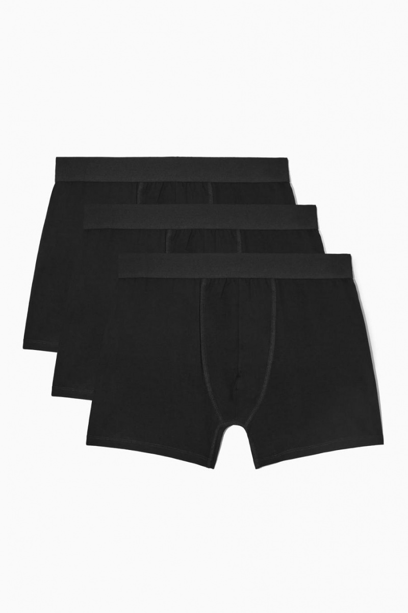 Chiloți Barbati COS 3-pack Long Boxer Negrii | LHSBI-9834