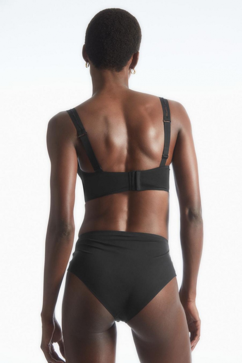 Chiloți Dama COS High-waisted Dantela-panelled Negrii | PADTE-6059