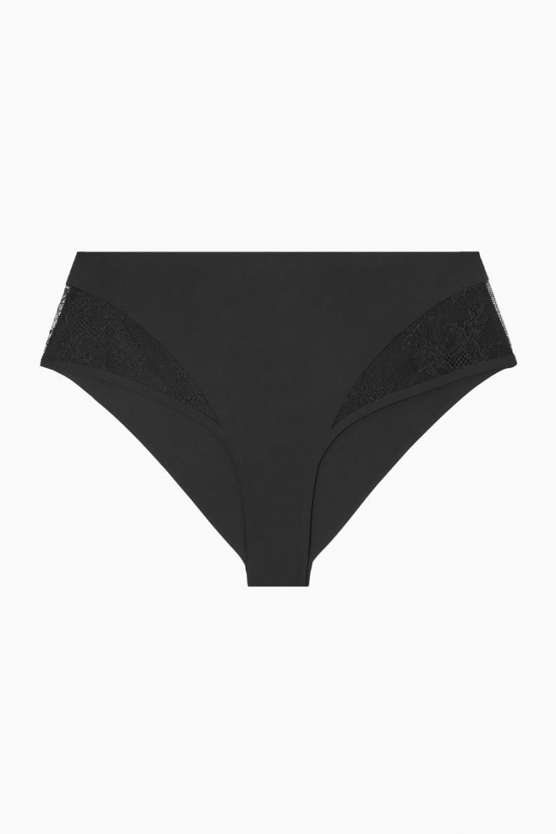 Chiloți Dama COS High-waisted Dantela-panelled Negrii | PADTE-6059