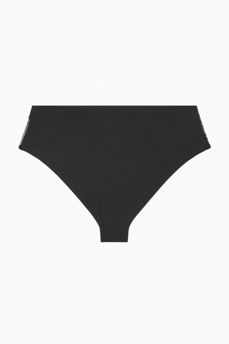Chiloți Dama COS High-waisted Dantela-panelled Negrii | PADTE-6059