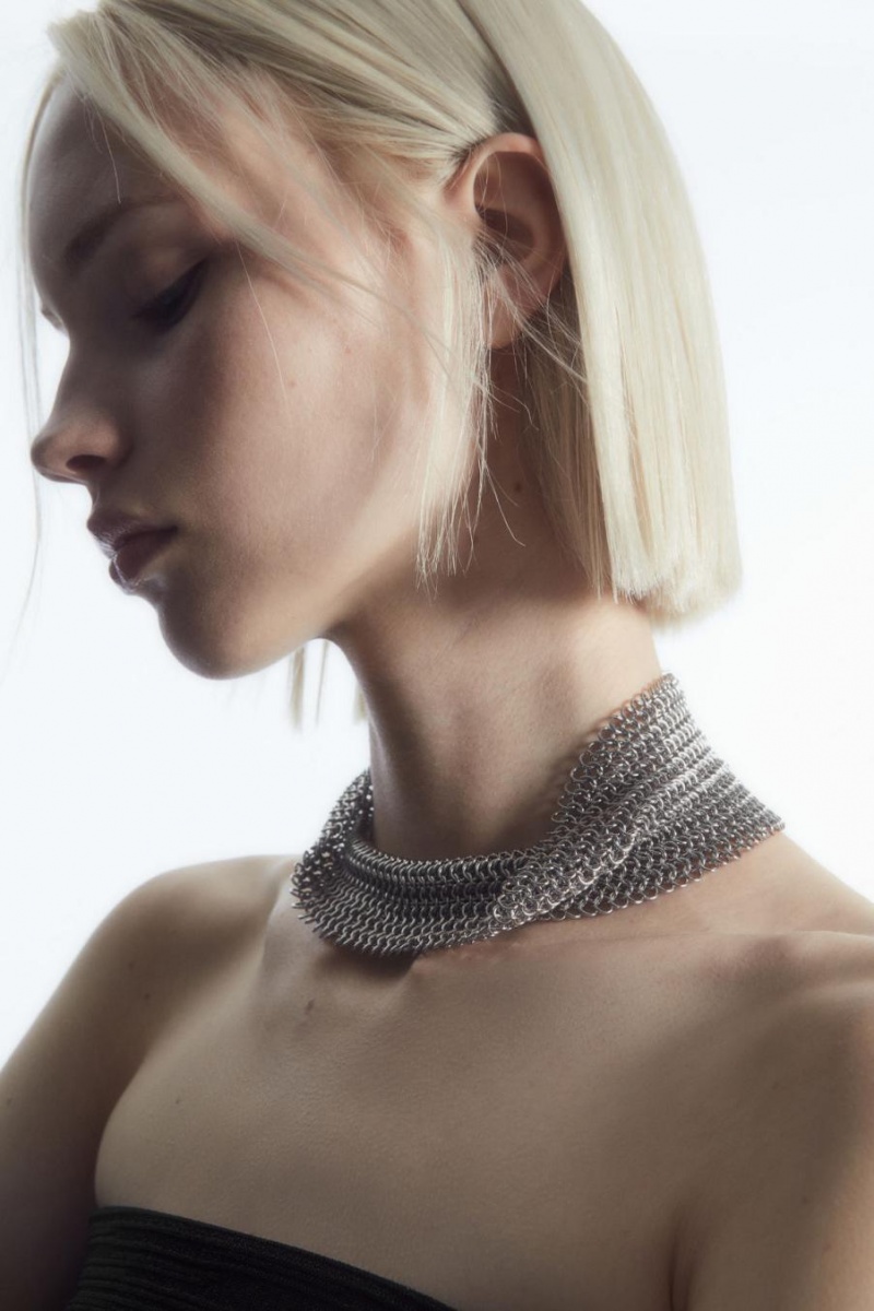 Choker Dama COS Chainmail Argintii | LWIFP-9386