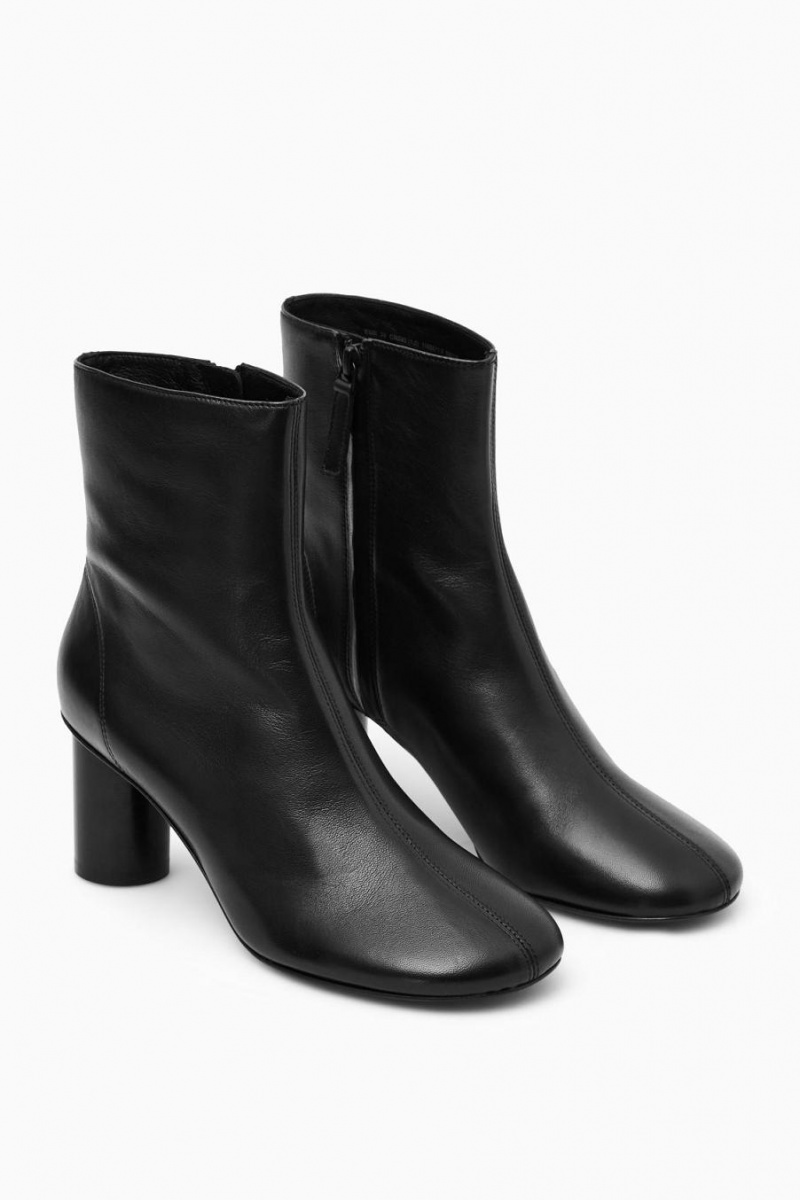 Cizme Dama COS Cylinder-heel Piele Sock Negrii | YGKUD-7028