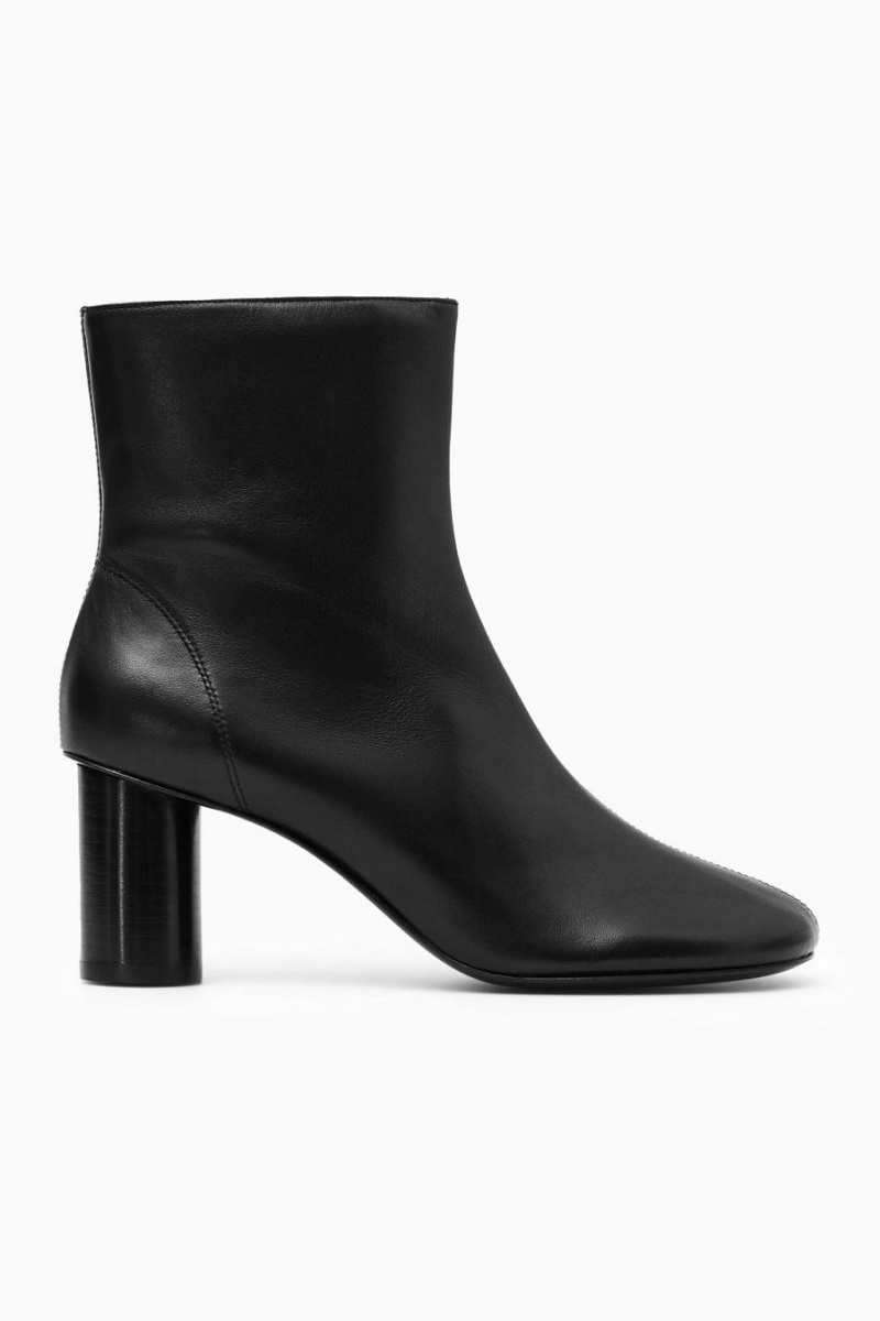 Cizme Dama COS Cylinder-heel Piele Sock Negrii | YGKUD-7028