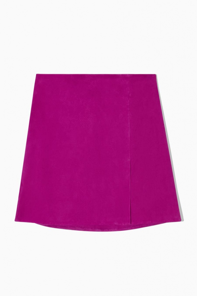 Fusta Dama COS A-line Piele Intoarsa Violet | LXUIK-2374