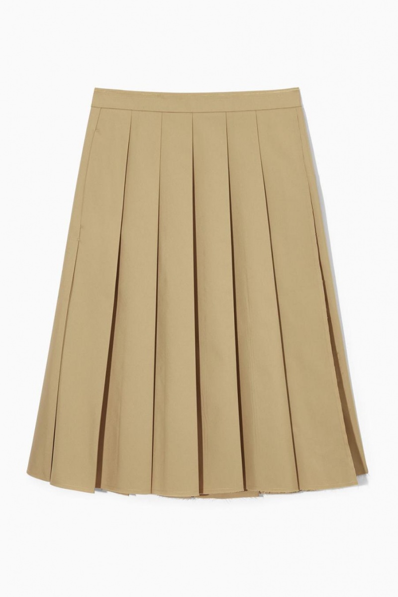 Fusta Dama COS A-line Plisat Bej | LJCXF-0915