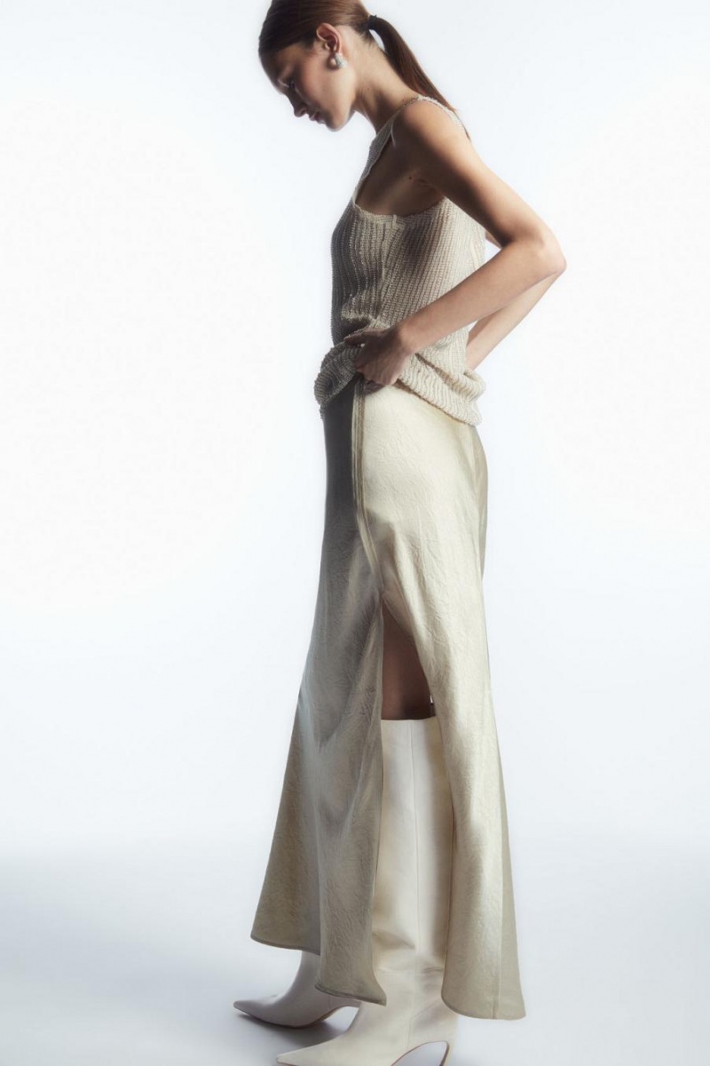 Fusta Dama COS Crinkled-satin Maxi Albi | YPRNH-7340