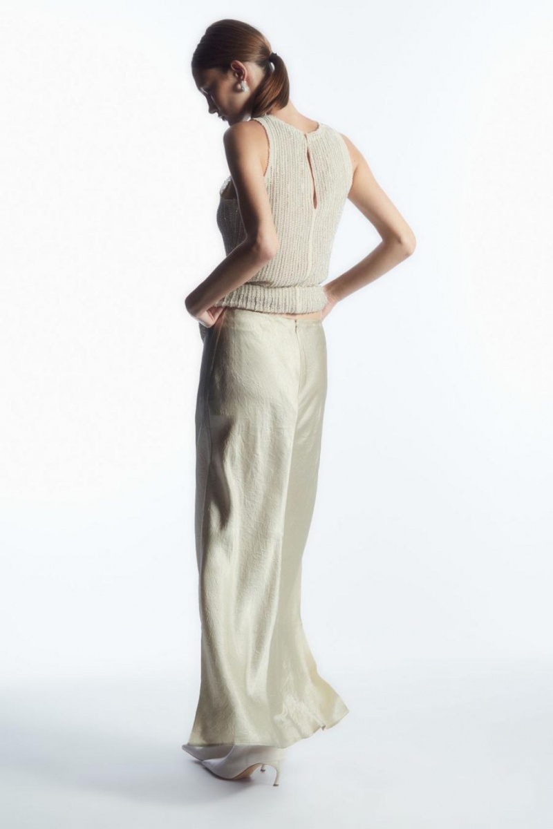 Fusta Dama COS Crinkled-satin Maxi Albi | YPRNH-7340