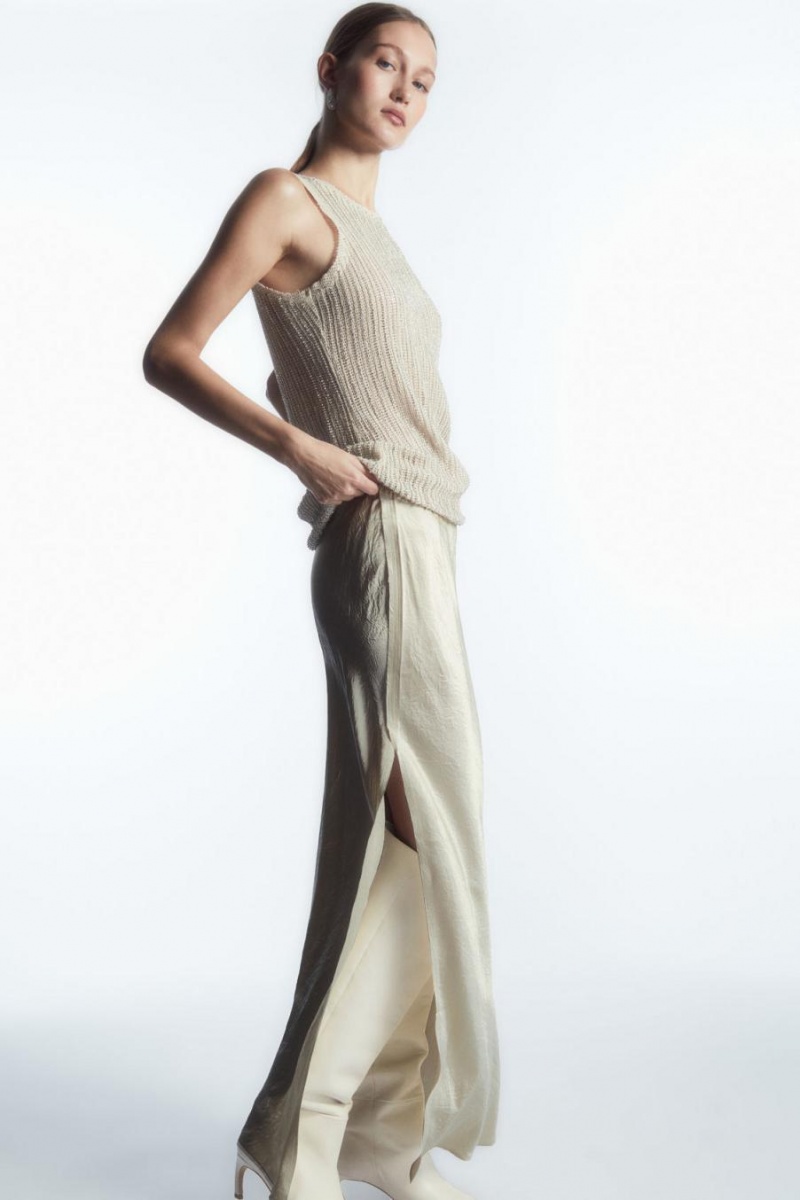 Fusta Dama COS Crinkled-satin Maxi Albi | YPRNH-7340