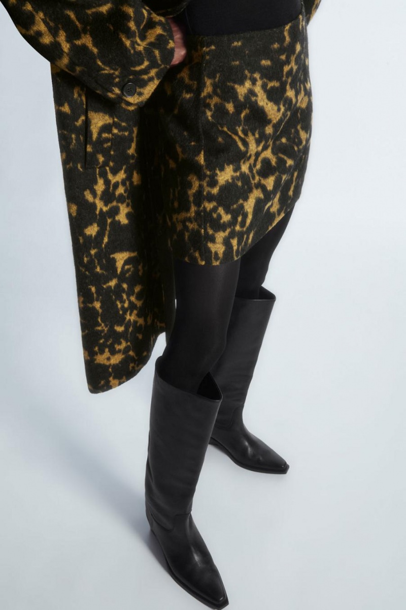 Fusta Dama COS Lână-jacquard Mini Maro | VBZPO-5364