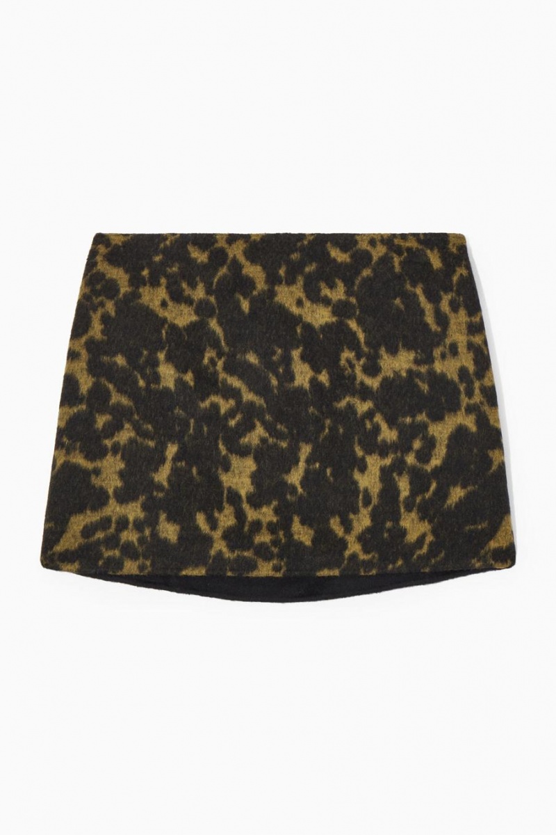 Fusta Dama COS Lână-jacquard Mini Maro | VBZPO-5364