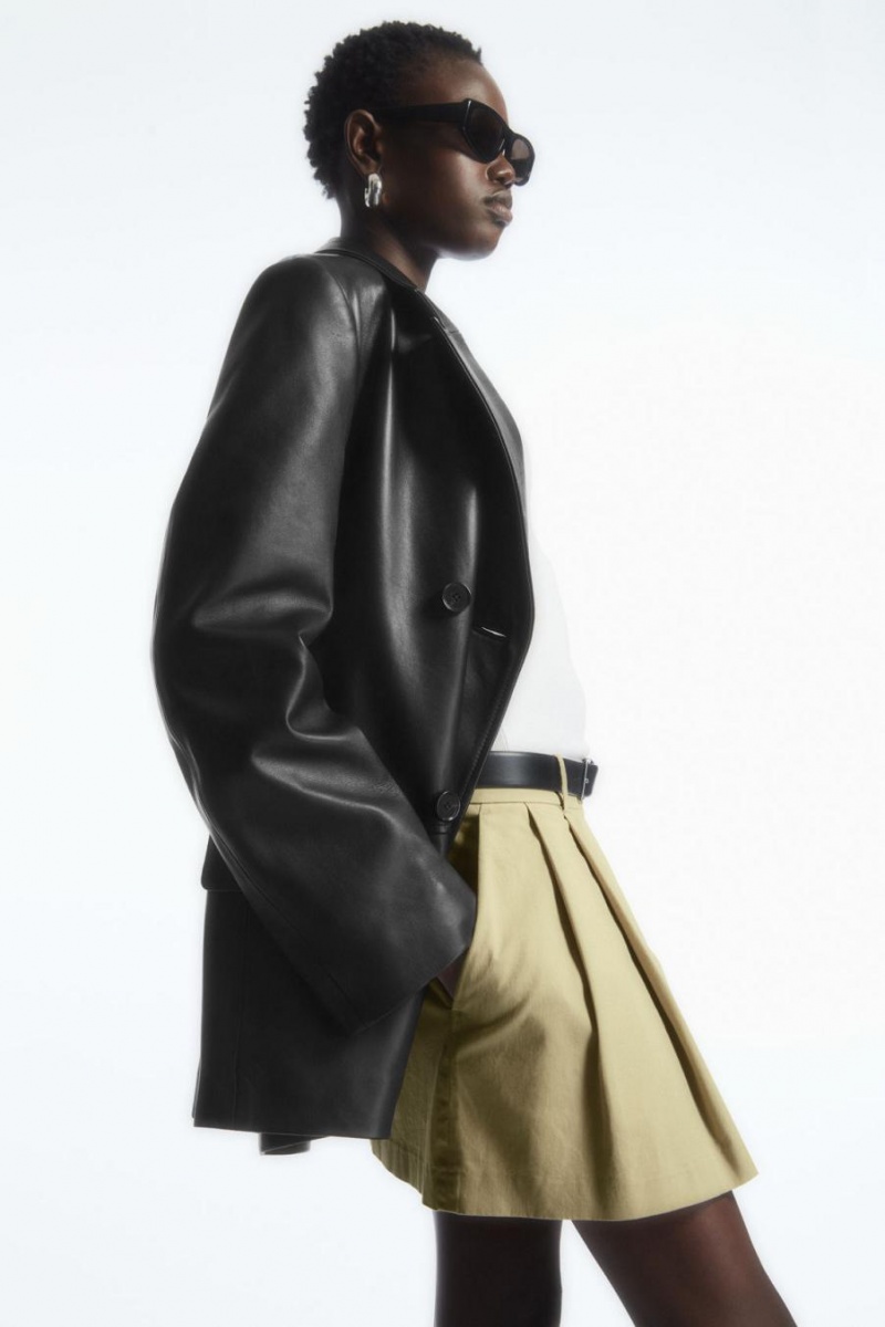 Fusta Dama COS Tailored Plisat Mini Bej | OYXVW-9180