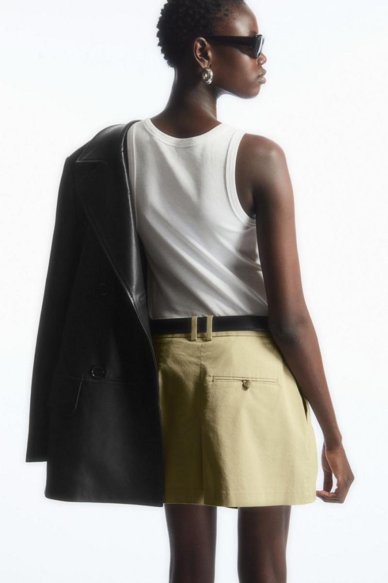 Fusta Dama COS Tailored Plisat Mini Bej | OYXVW-9180