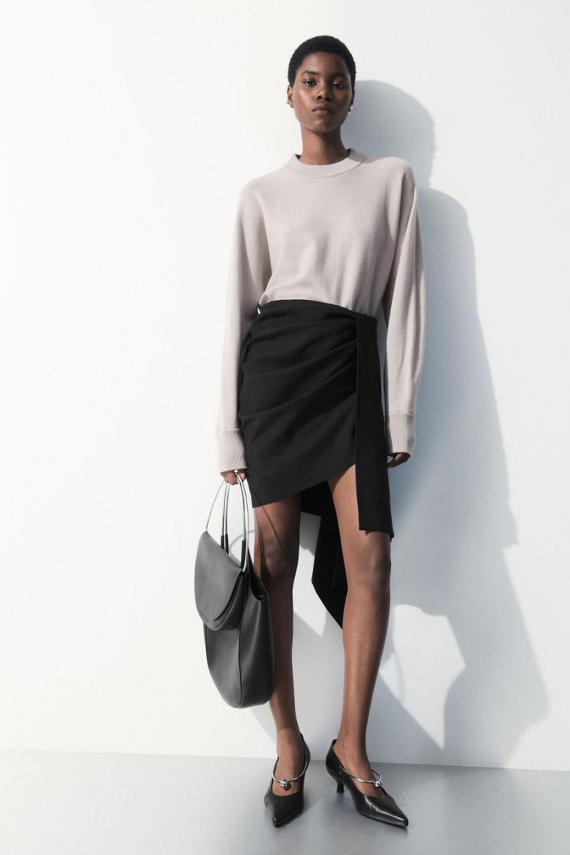 Fusta Dama COS The Asymmetric Draped Mini Negrii | WMXHU-2431
