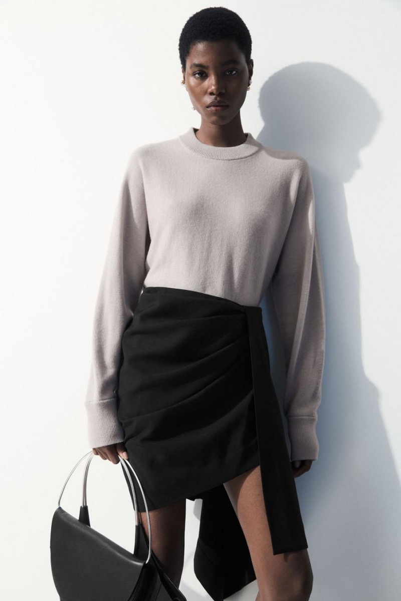 Fusta Dama COS The Asymmetric Draped Mini Negrii | WMXHU-2431