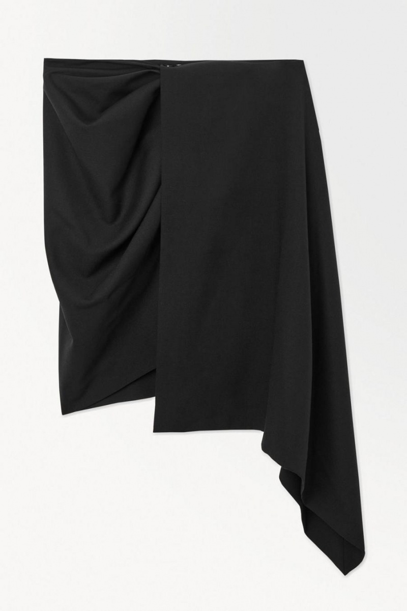 Fusta Dama COS The Asymmetric Draped Mini Negrii | WMXHU-2431